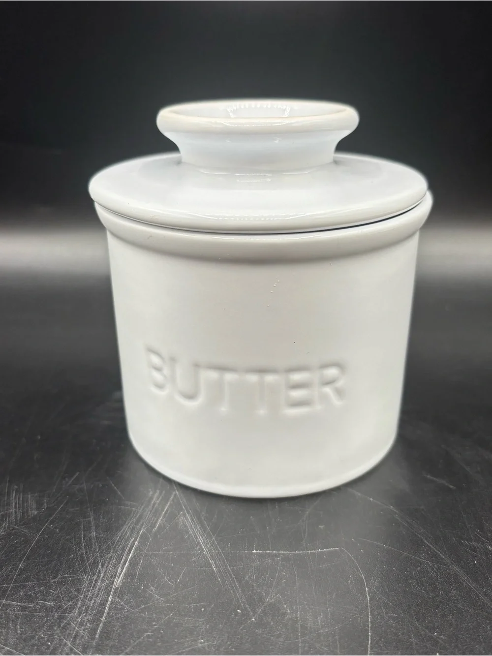 HIC Butter Bell Countertop Butter Keeper  Earthenware Ceramic Crock White
